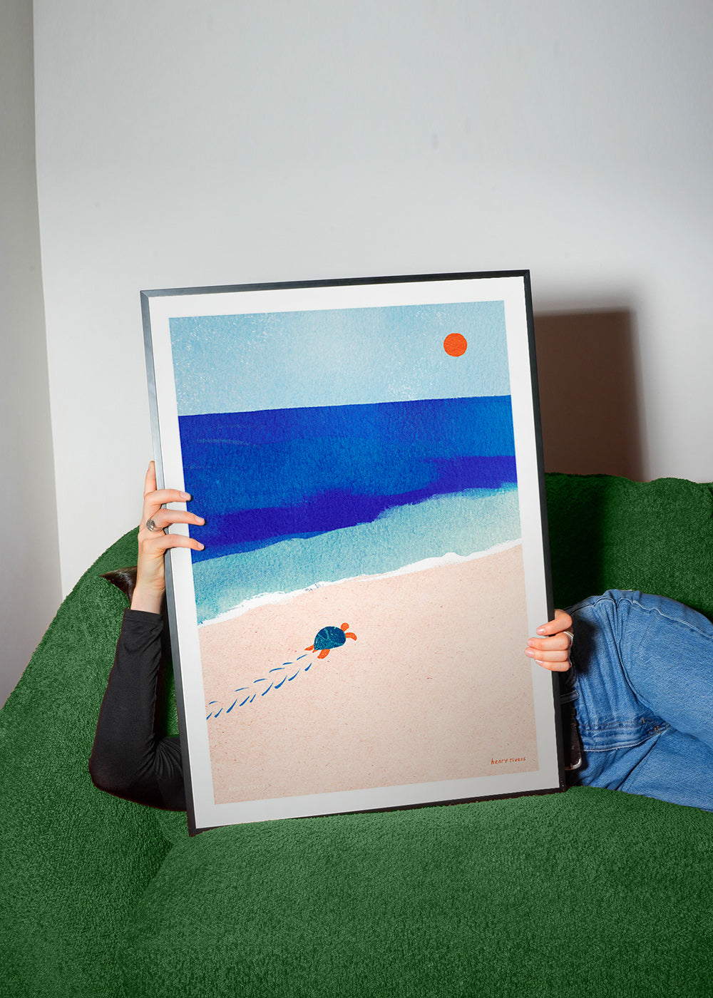 Ilustrace želvy na pláži – Product2