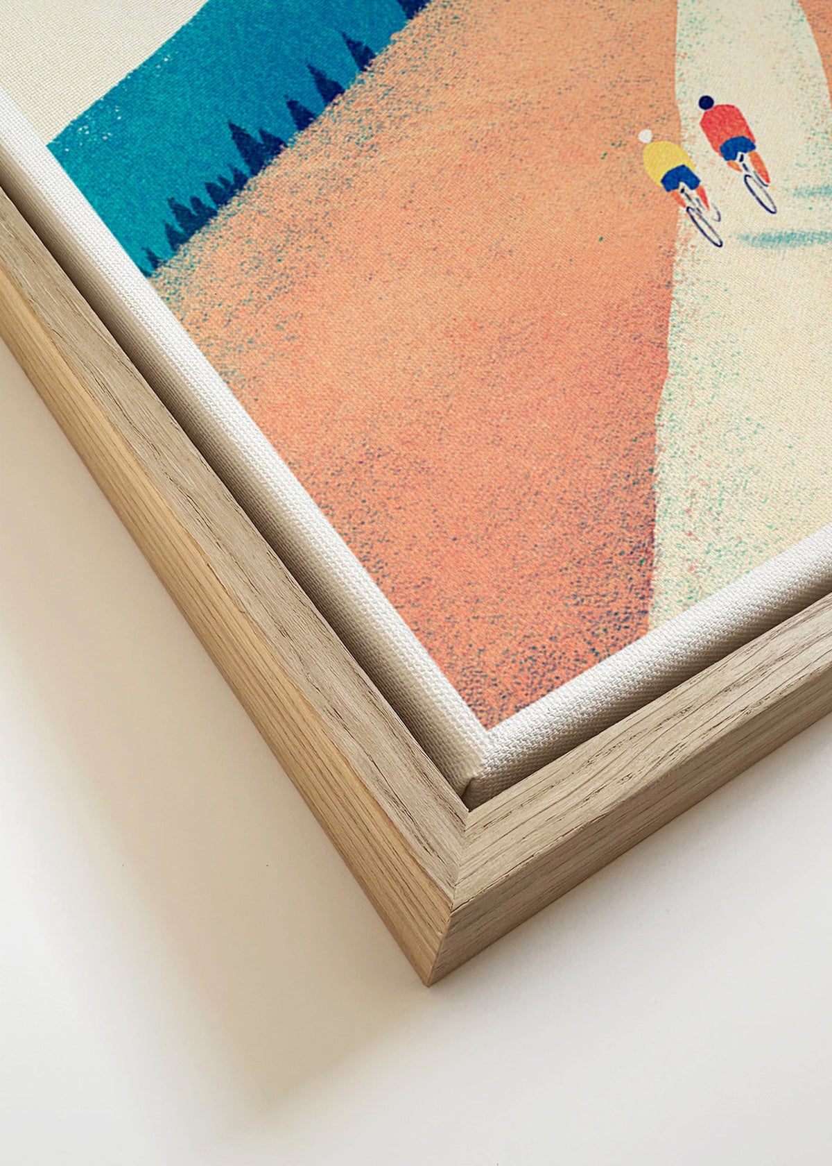 Obraz do kuchyně s dvěma cyklisty na sluncem zalité cestě – Canvas detail