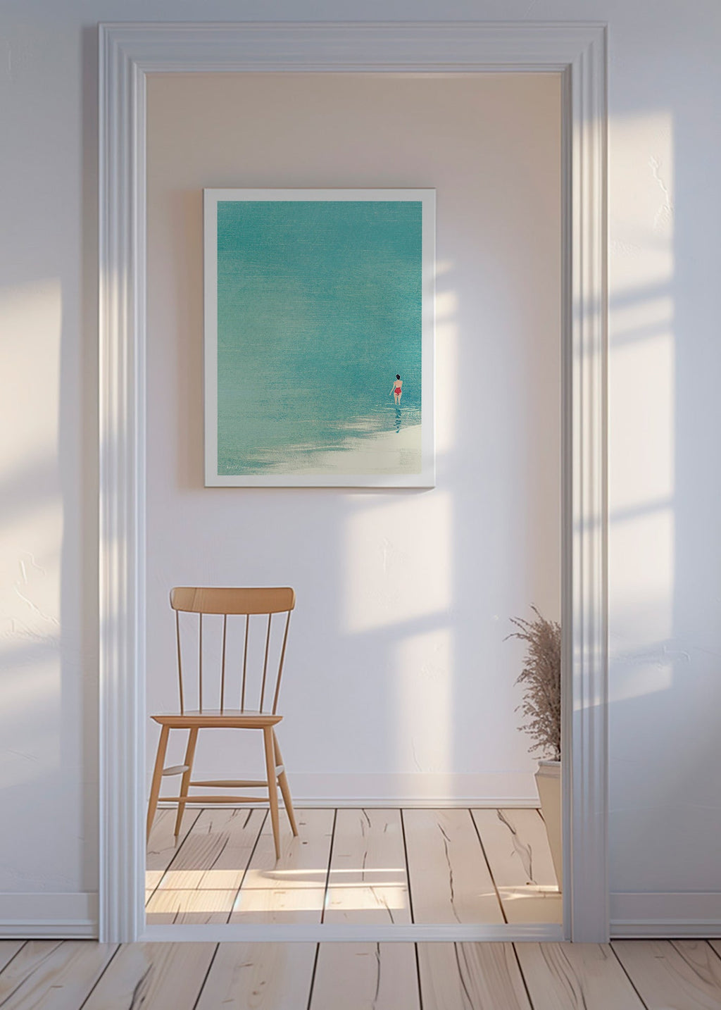 Krajinářské umění: koupající se u klidného horizontu – Canvas