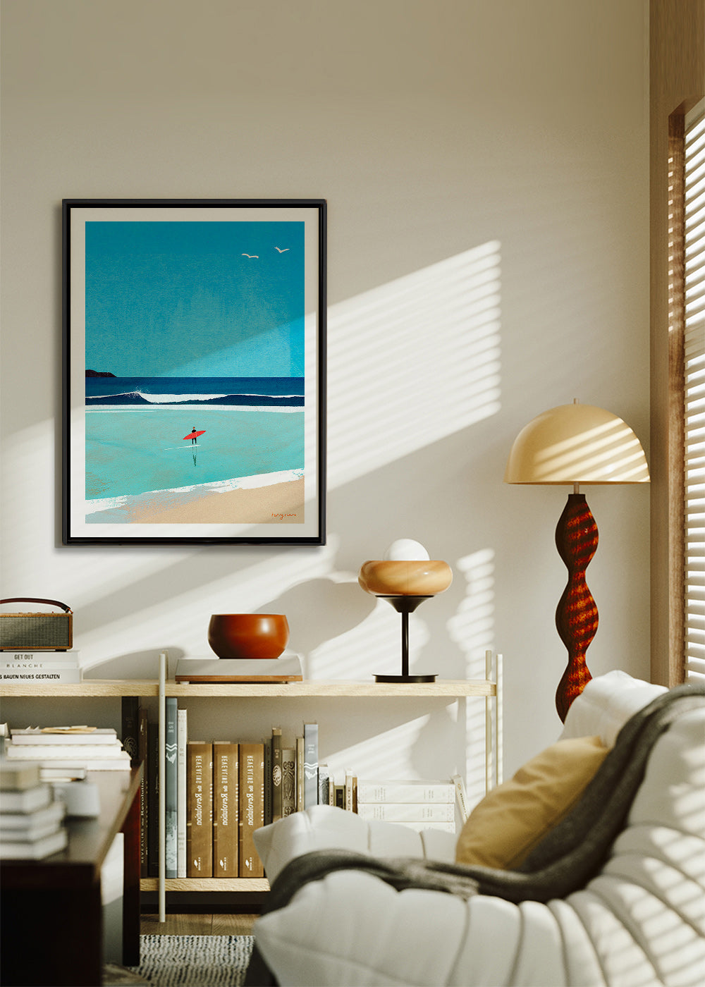 Sportovní umění: surfař na pobřeží – Canvas1