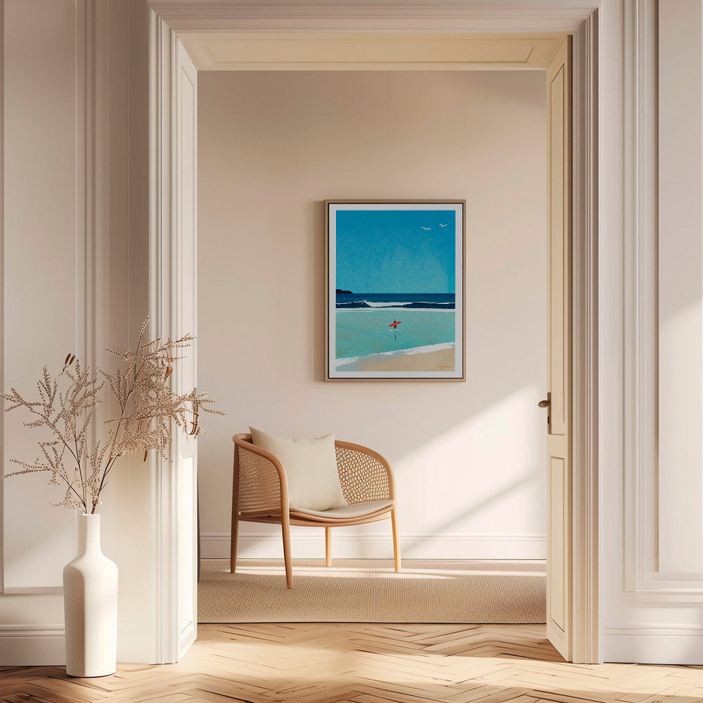 Sportovní umění: surfař na pobřeží – Canvas2
