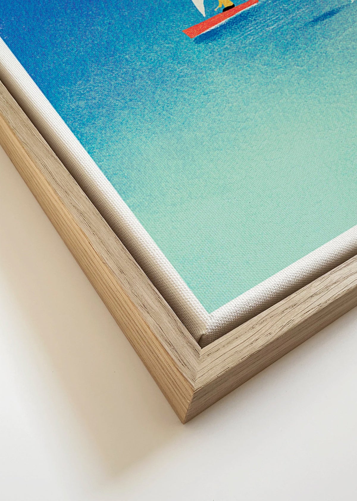 Dílo s delfínem a plachetnicí na modrém moři – Canvas detail