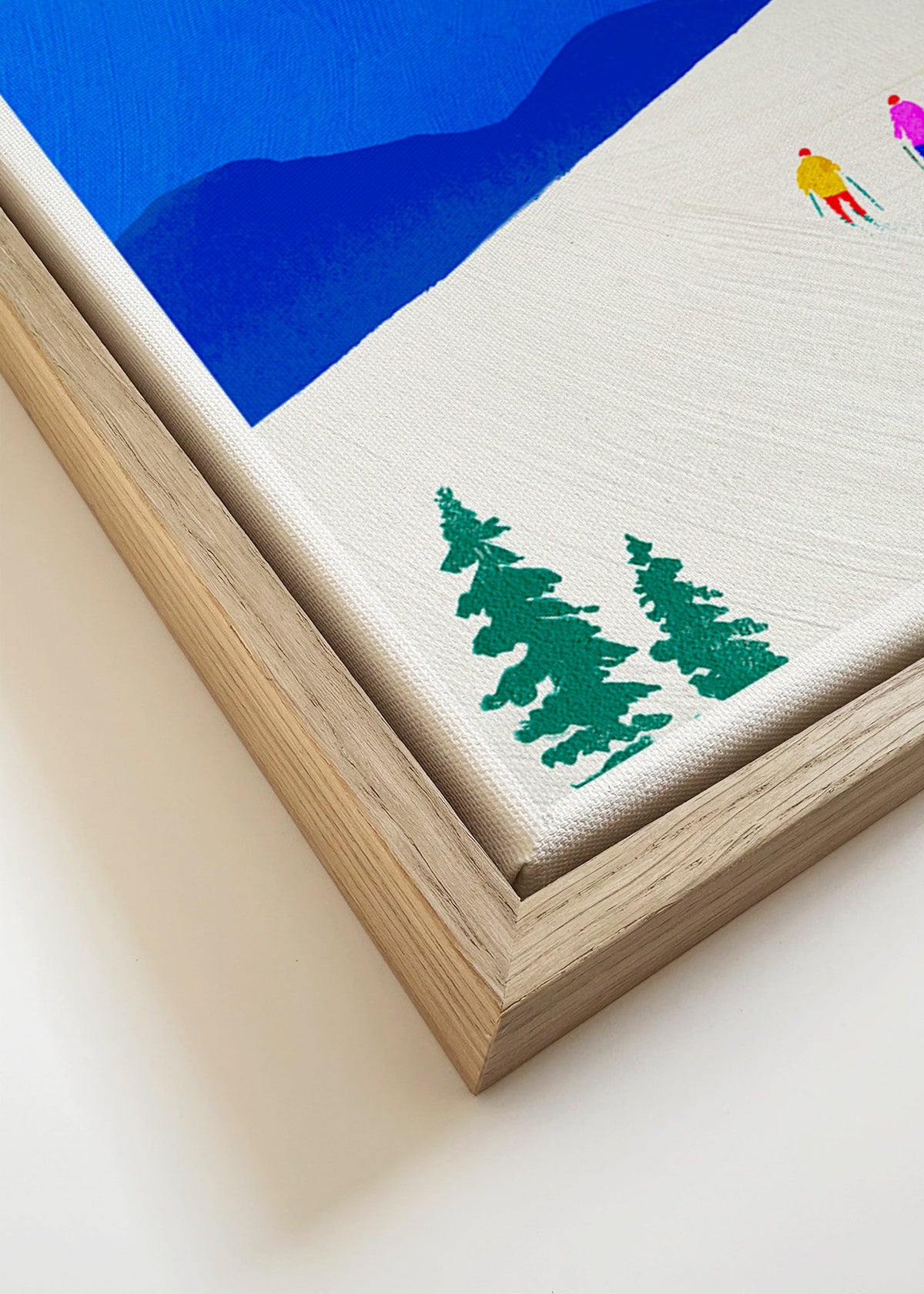 Sportovní obraz: lyžaři na svahu – Canvas detail