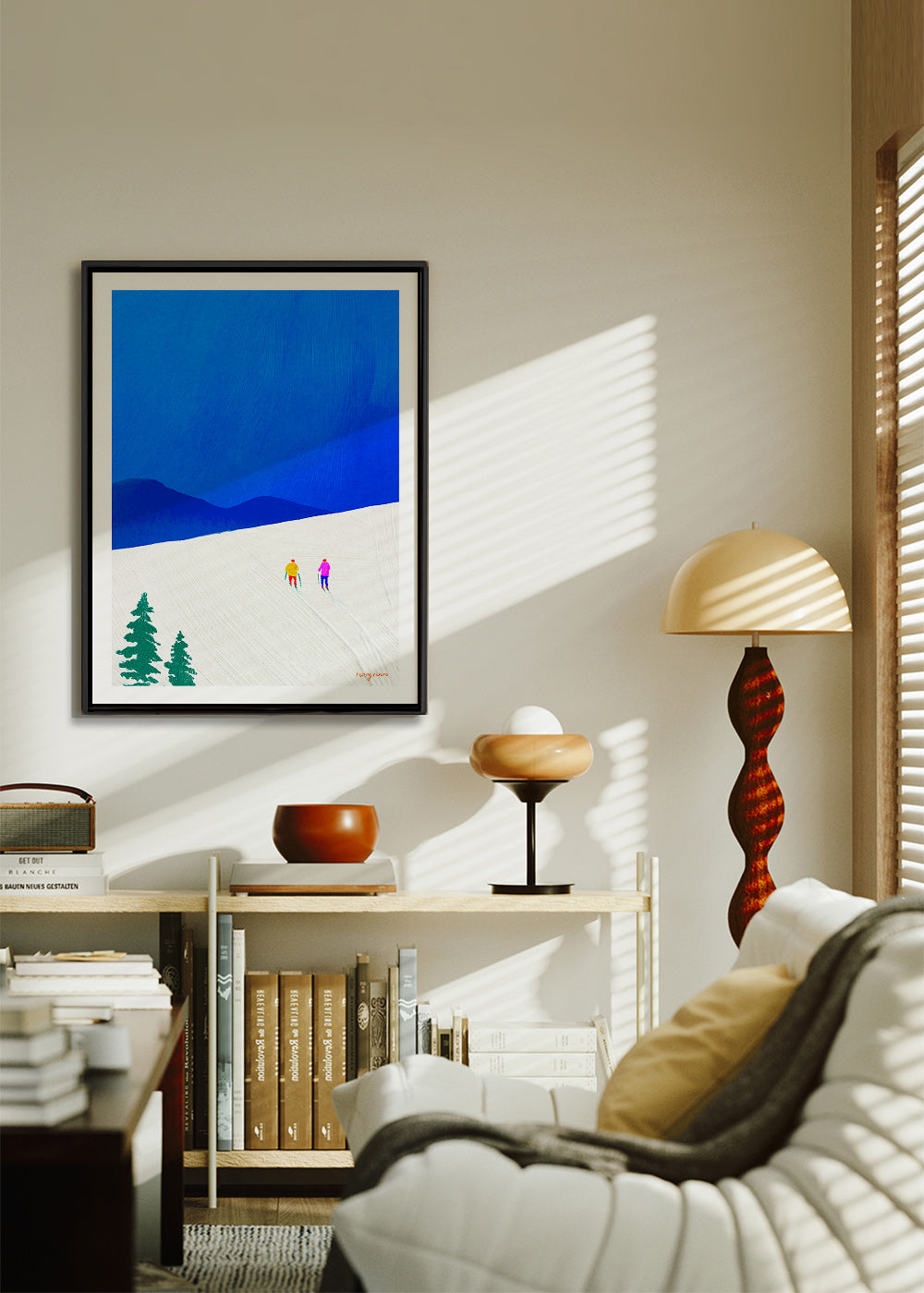 Sportovní obraz: lyžaři na svahu – Canvas1