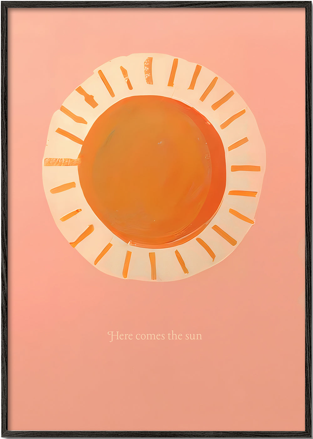 Ilustrace slunce minimalistická růžová