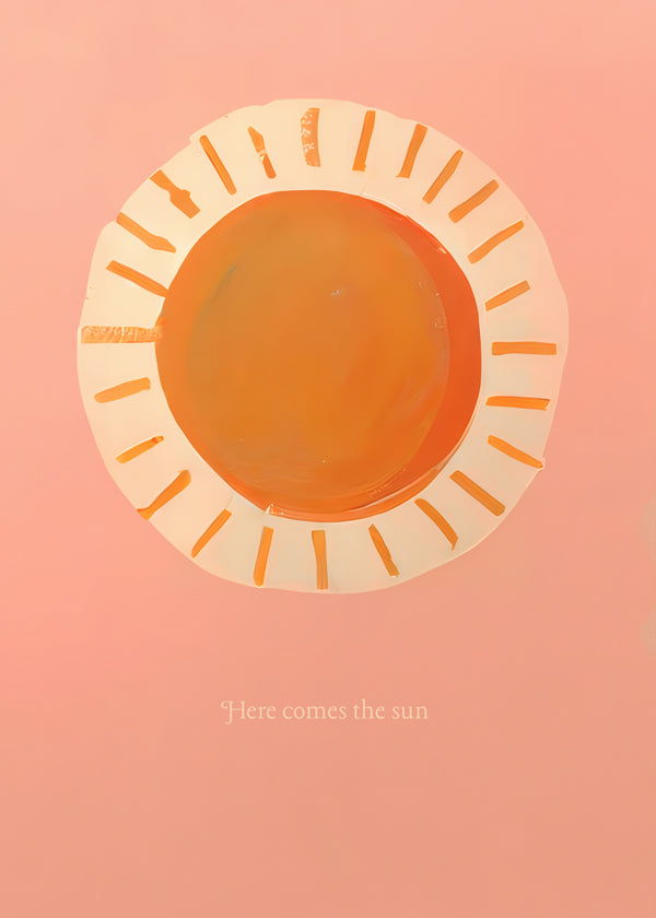 Ilustrace slunce minimalistická růžová