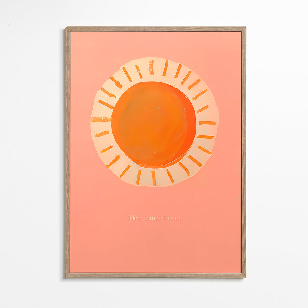 Ilustrace slunce minimalistická růžová