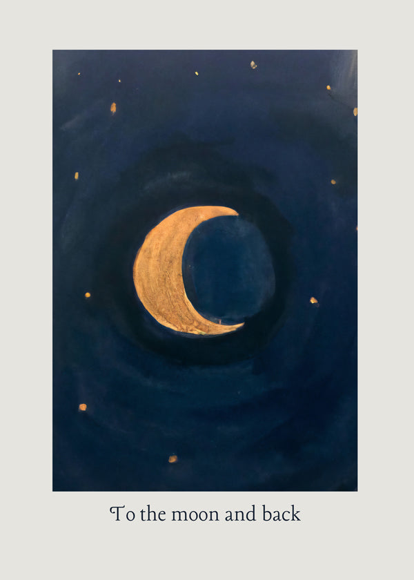 Ilustrace měsíce se zlatým půlměsícem