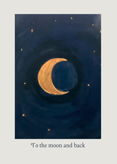 Ilustrace měsíce se zlatým půlměsícem