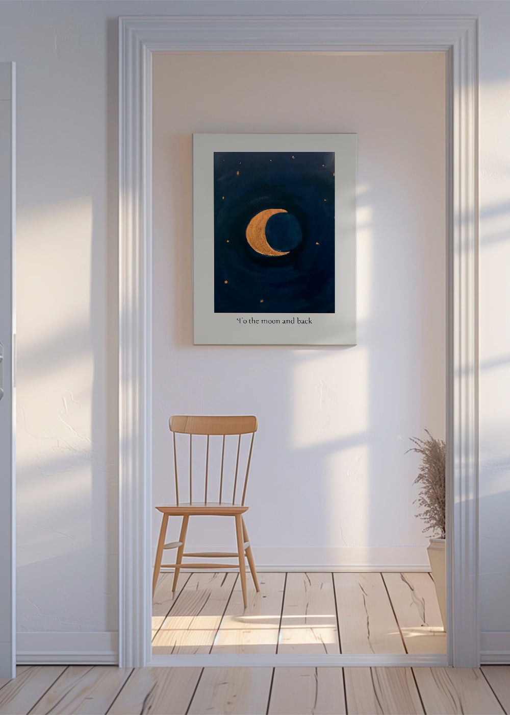 Ilustrace měsíce se zlatým půlměsícem