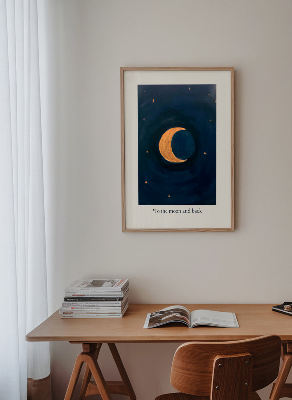 Ilustrace měsíce se zlatým půlměsícem