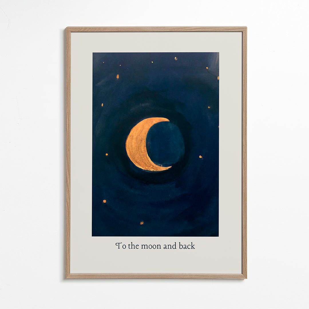 Ilustrace měsíce se zlatým půlměsícem