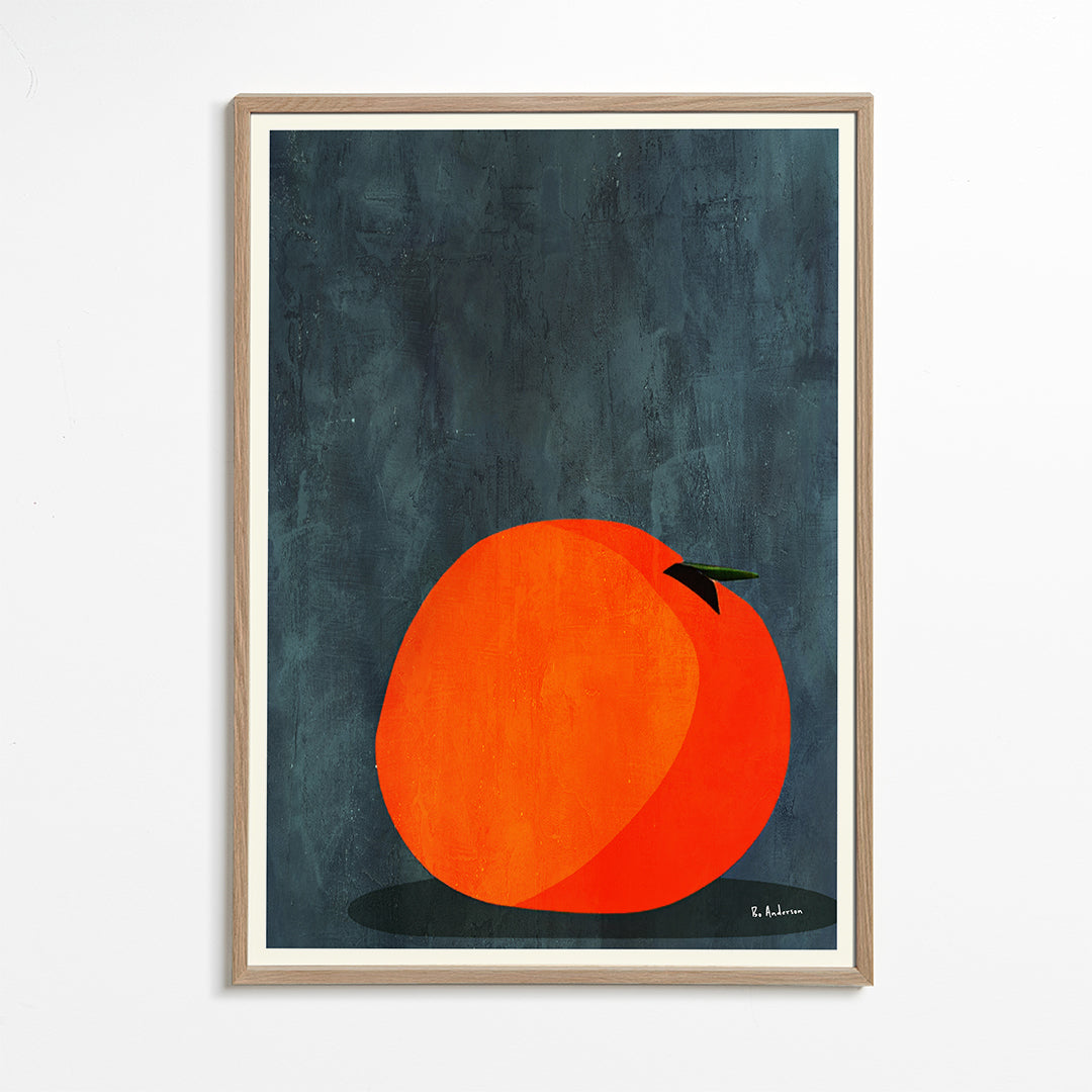 Obraz do kuchyně: oranž v minimalistickém texturovaném pozadí
