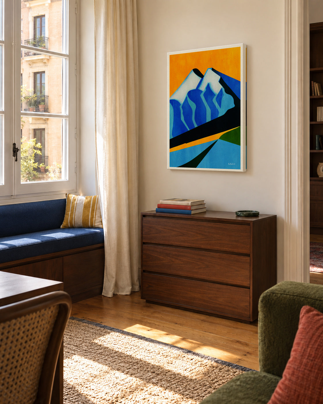 Mont Blanc, 1931 - Unframed canvas in an interior