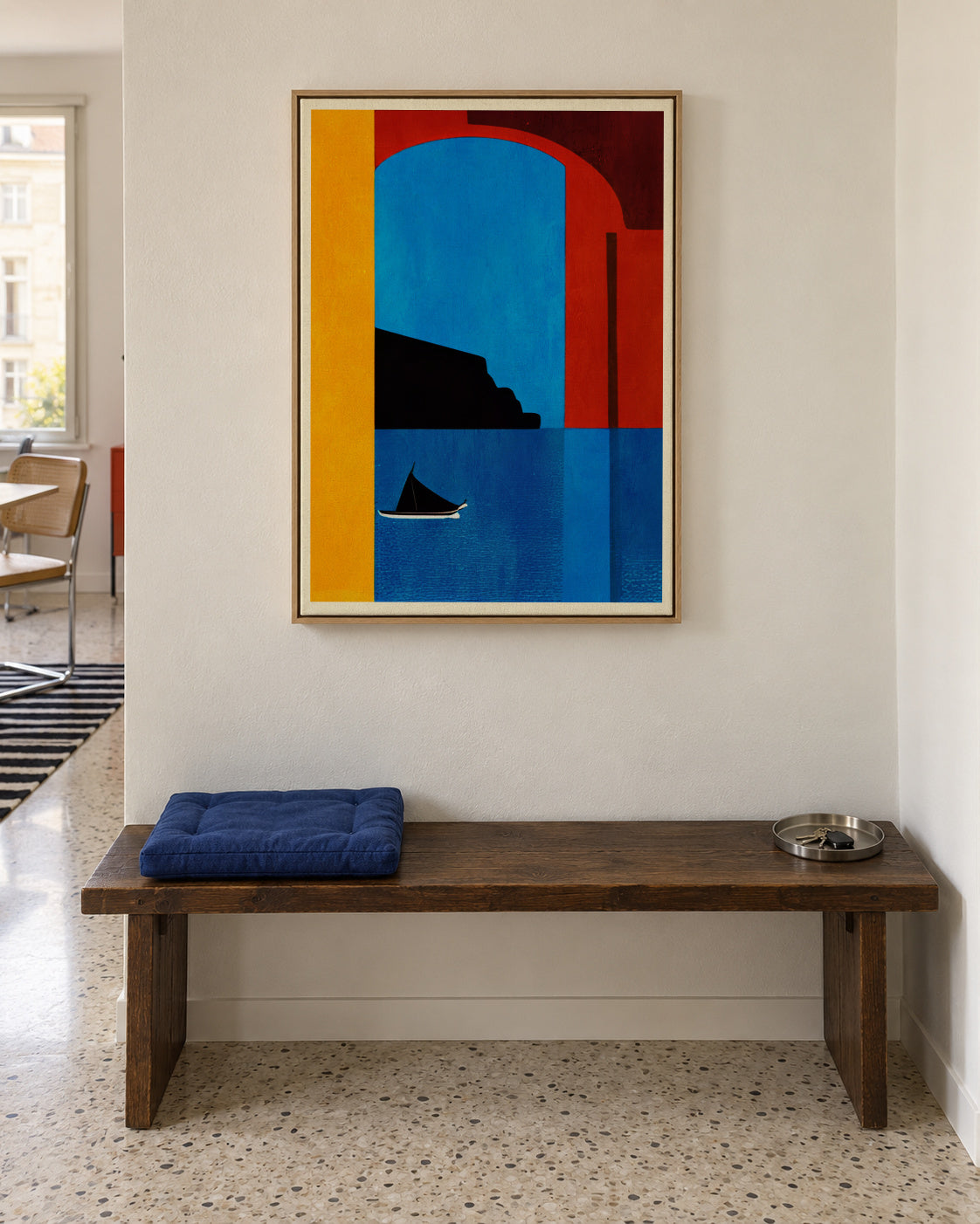 Sunset Cruise In Italy - Framed canvas in an interior