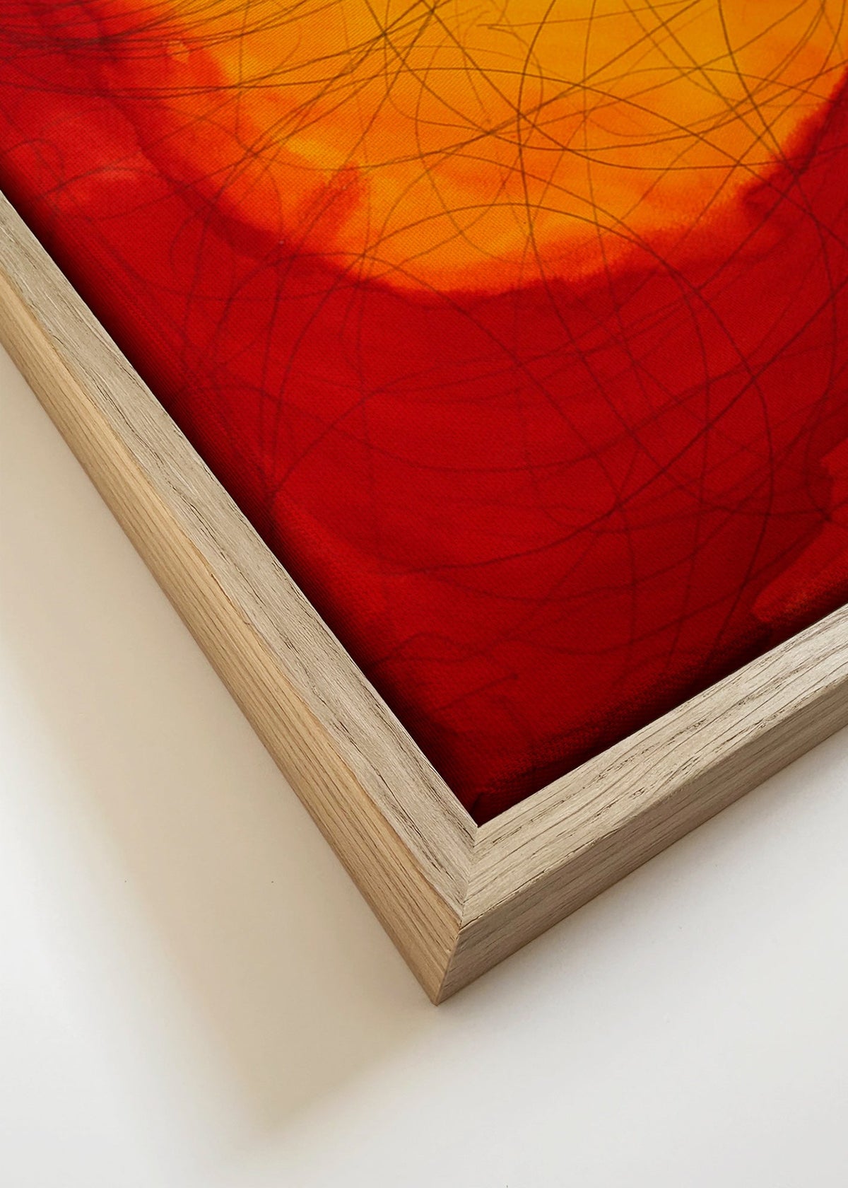 Abstraktní obraz červená a žlutá – Canvas detail