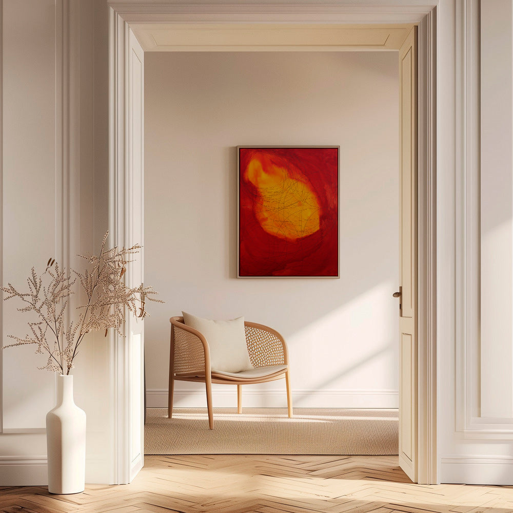 Abstraktní obraz červená a žlutá – Canvas1