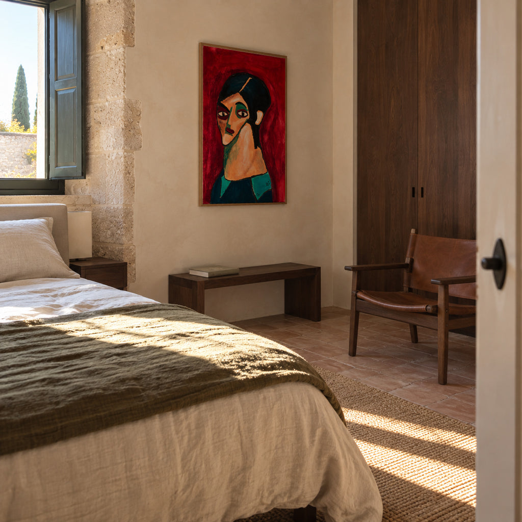 Ojos negros - Jesús Llorente - Framed poster in an interior