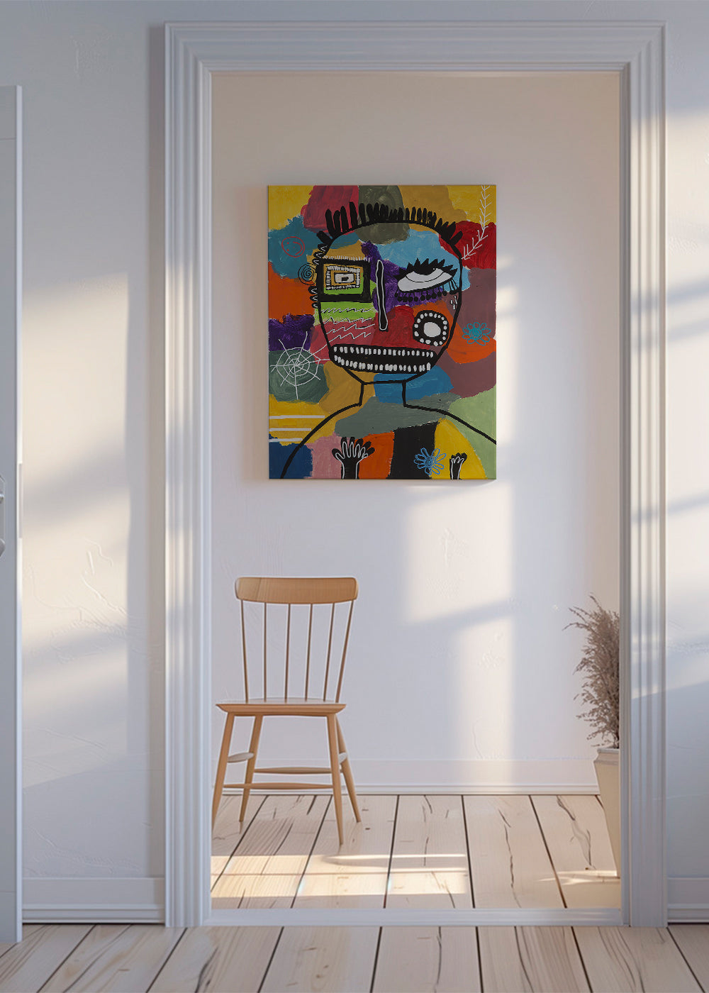 Ilustrace barevného obličeje