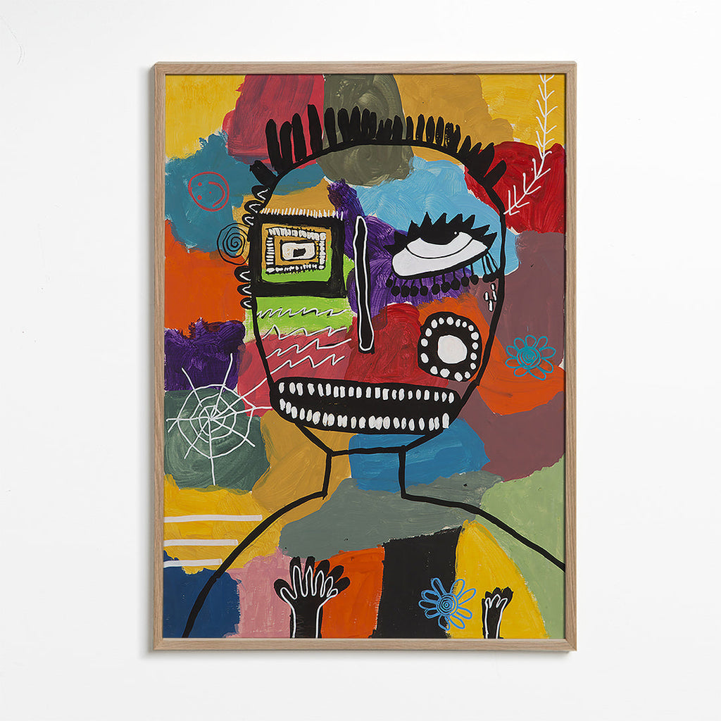 Ilustrace barevného obličeje