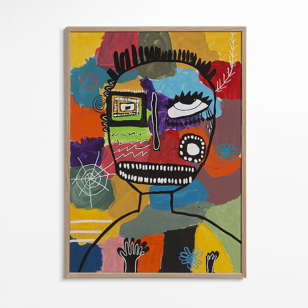 Ilustrace barevného obličeje