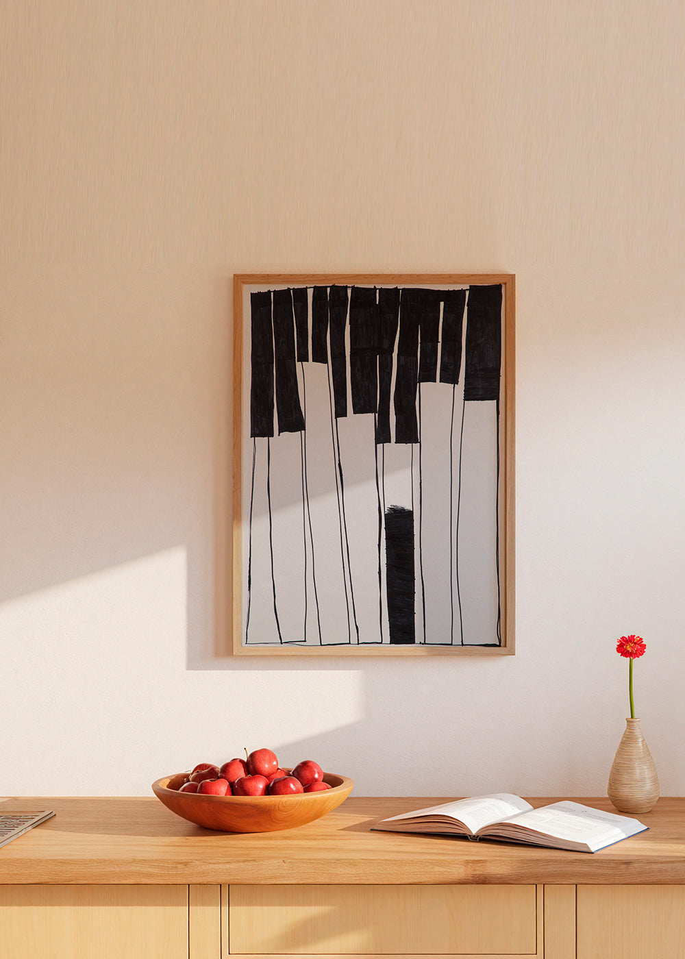 Ilustrace kláves piana