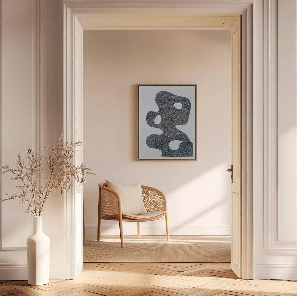 Abstrakt tečkovaný s velkou siluetou – Canvas1