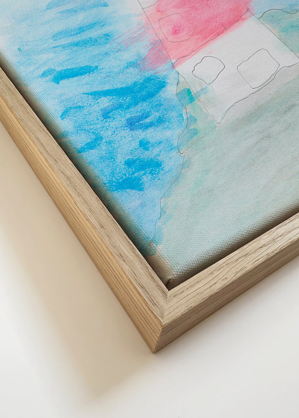 Krajinářské umění: maják v akvarelu – Canvas detail