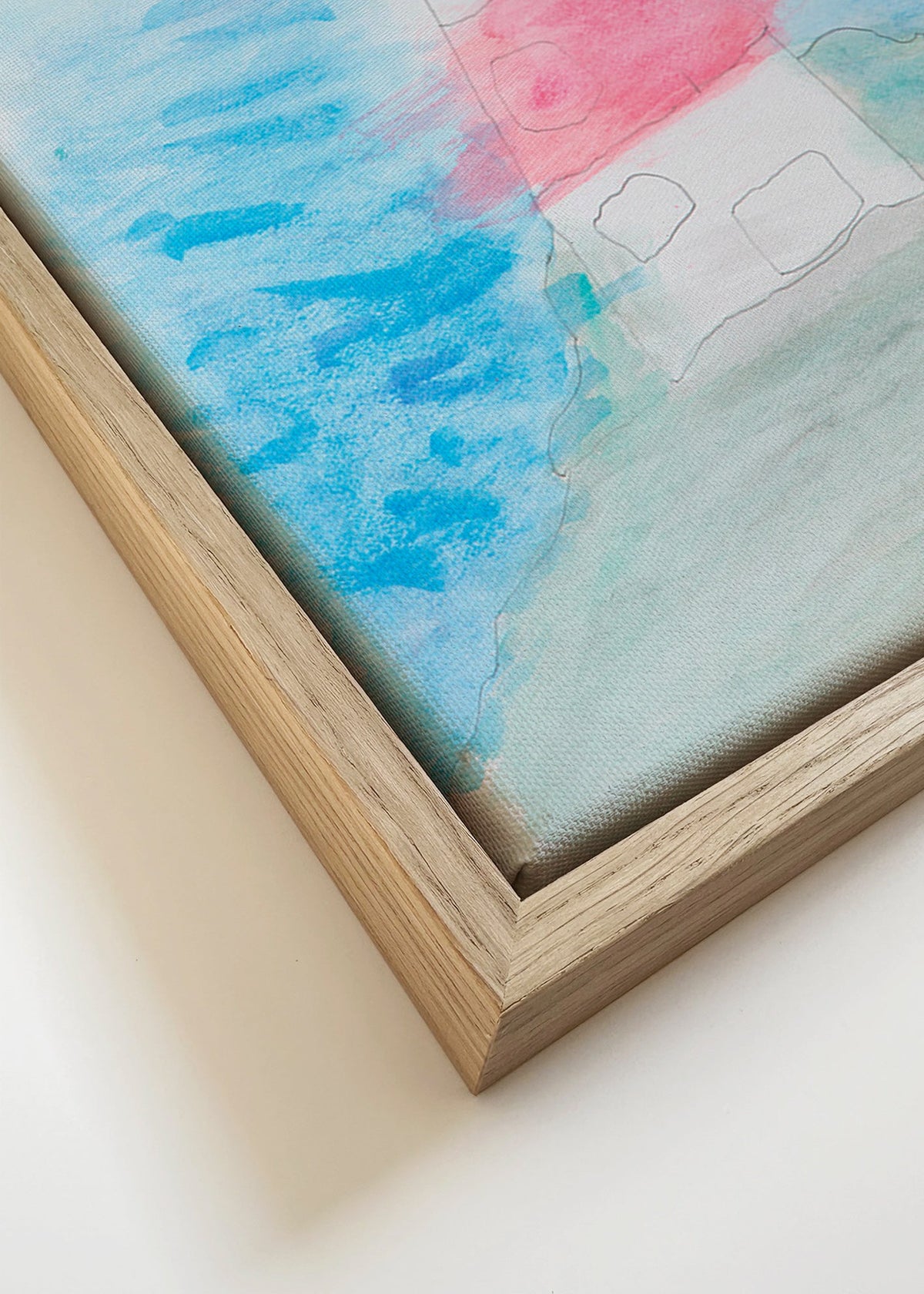 Krajinářské umění: maják v akvarelu – Canvas detail