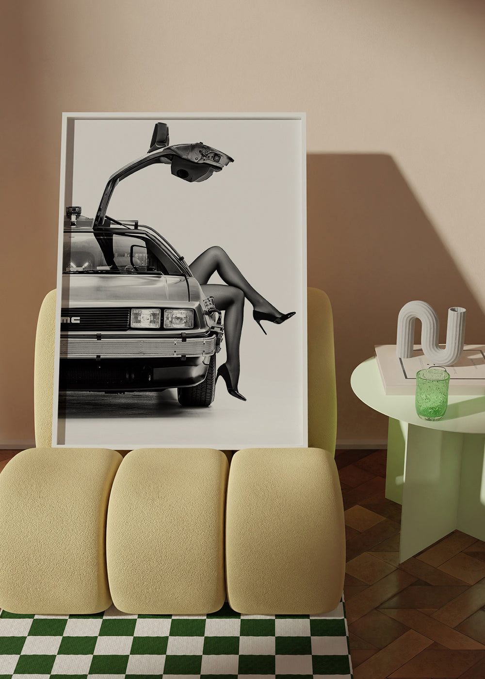 Černobílá práce: DeLorean se štíhlými nohami