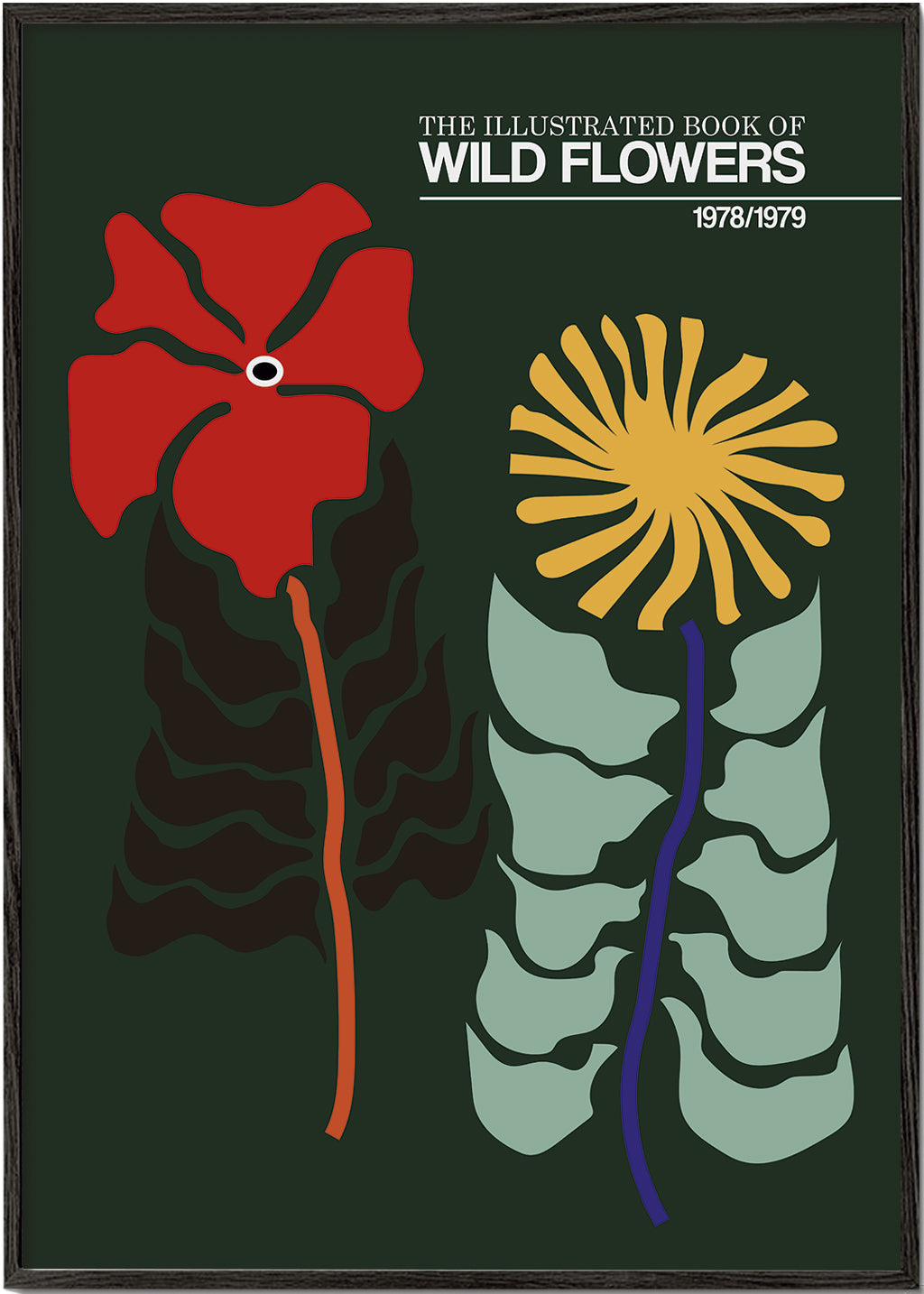 Botanický plakát: retro ilustrace květin
