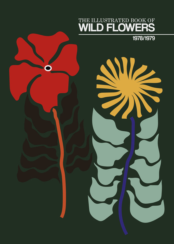 Botanický plakát: retro ilustrace květin