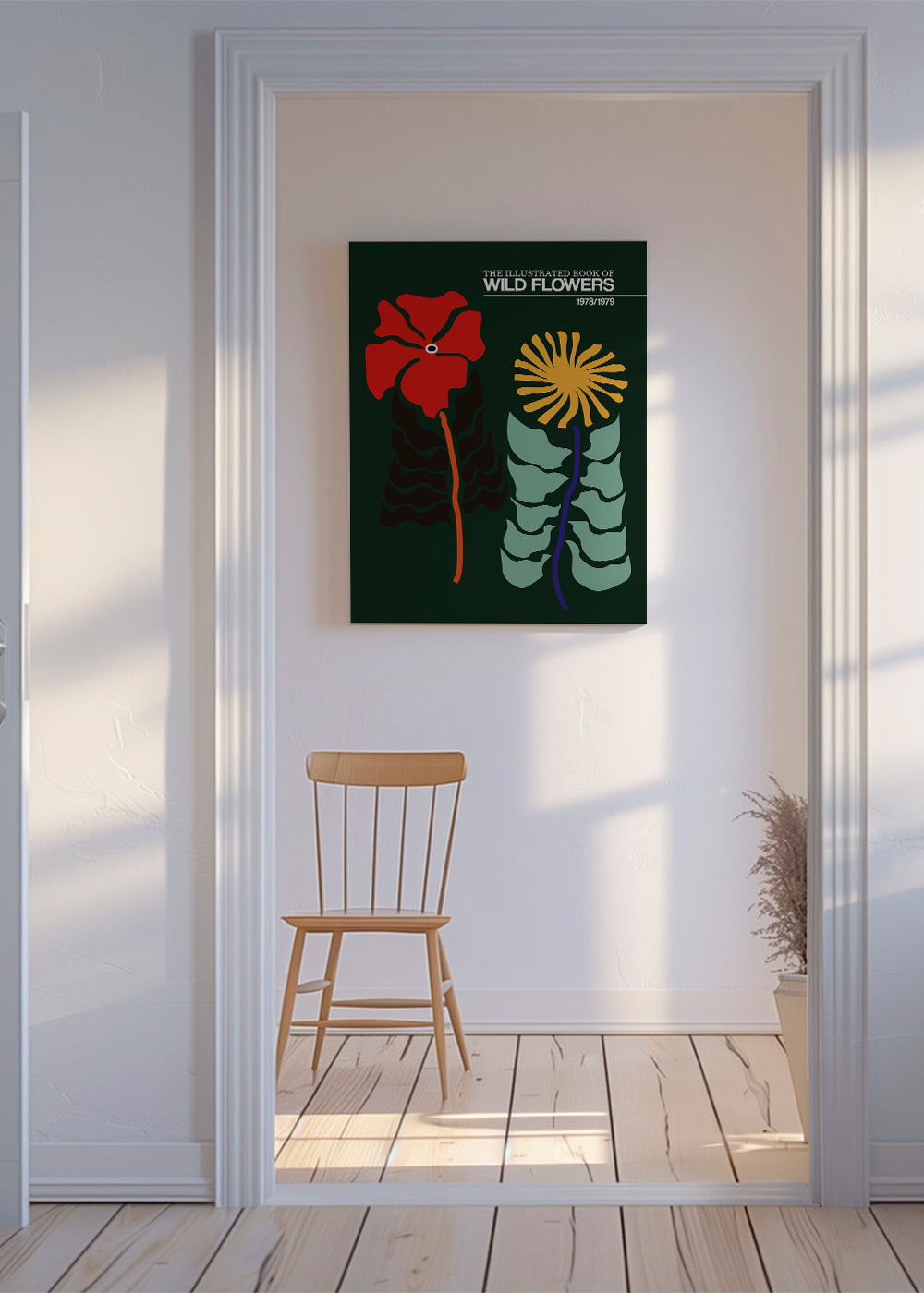 Botanický plakát: retro ilustrace květin