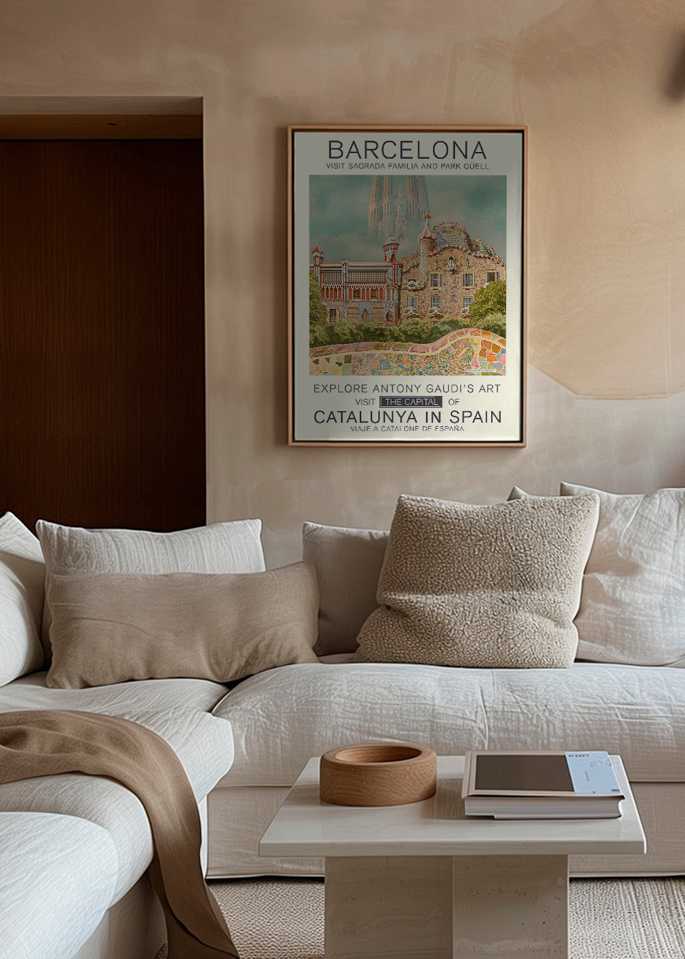 Plakát Barcelona ve stylu Gaudí