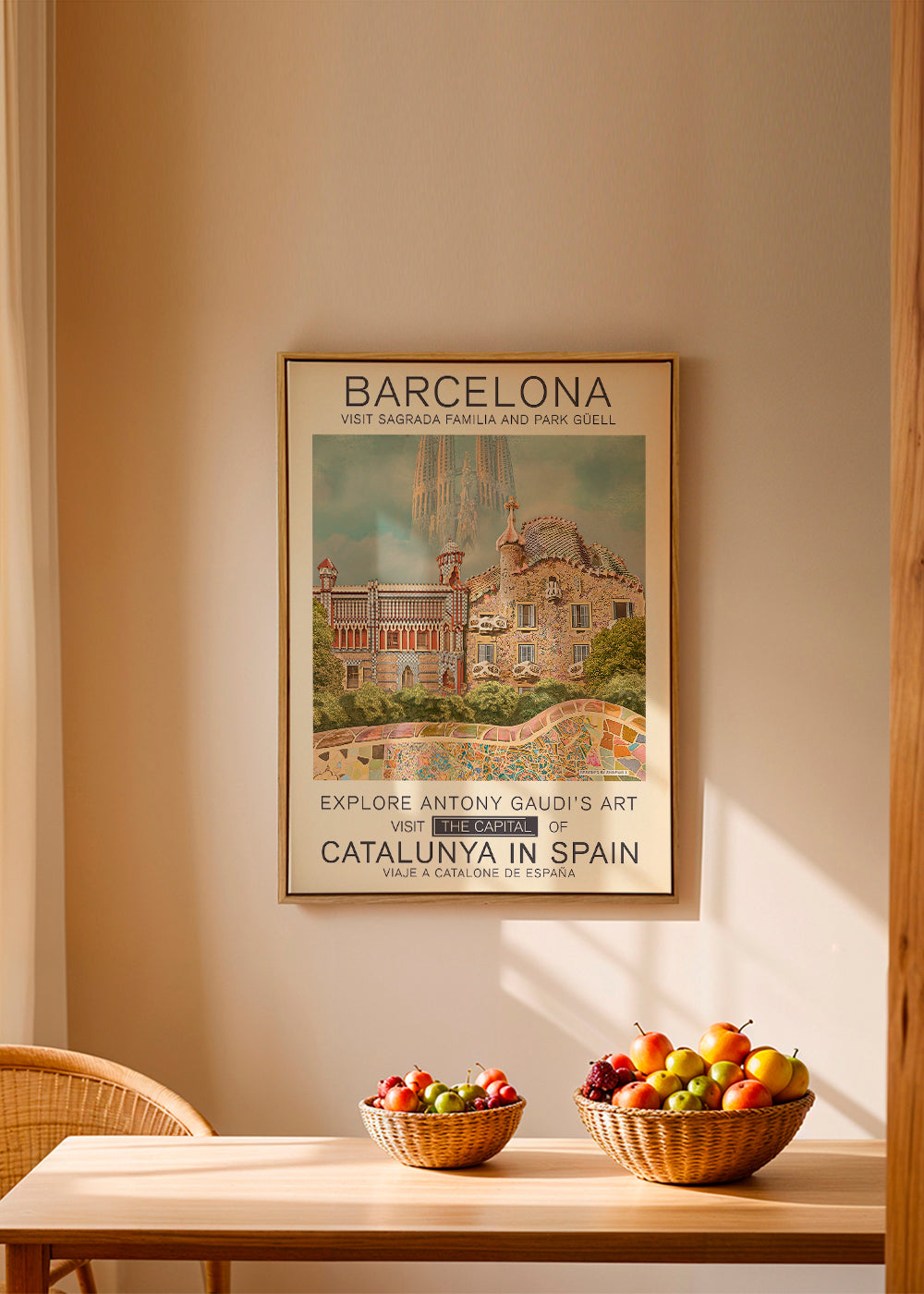 Plakát Barcelona ve stylu Gaudí