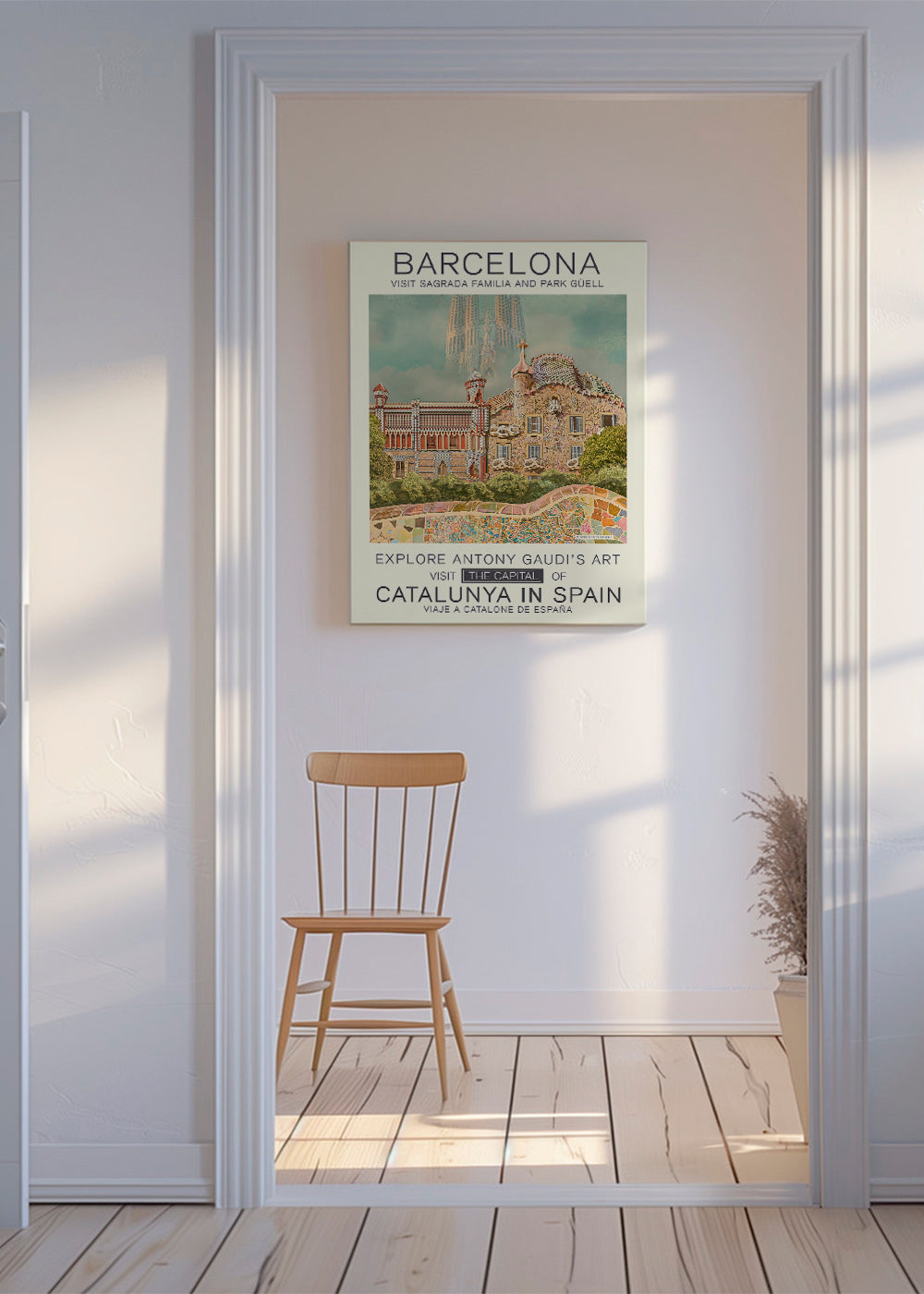 Plakát Barcelona ve stylu Gaudí