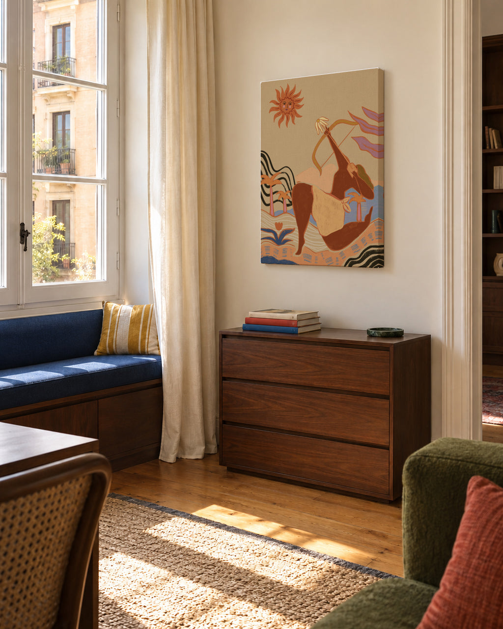 Bow And Arrow - Unframed canvas in an interior