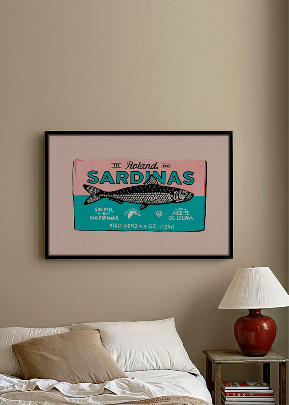 Obraz do kuchyně Sardinky retro etiketa