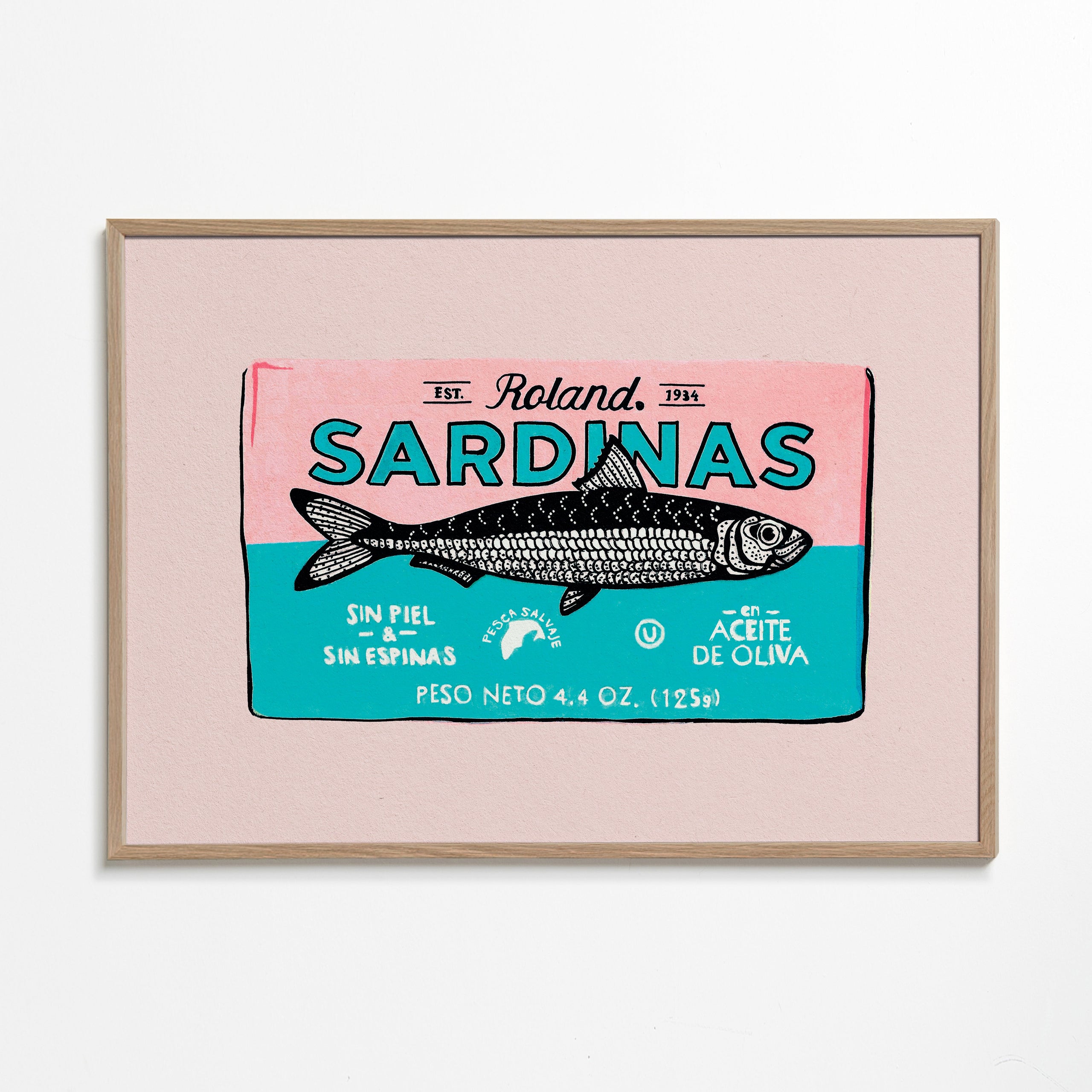 Obraz do kuchyně Sardinky retro etiketa