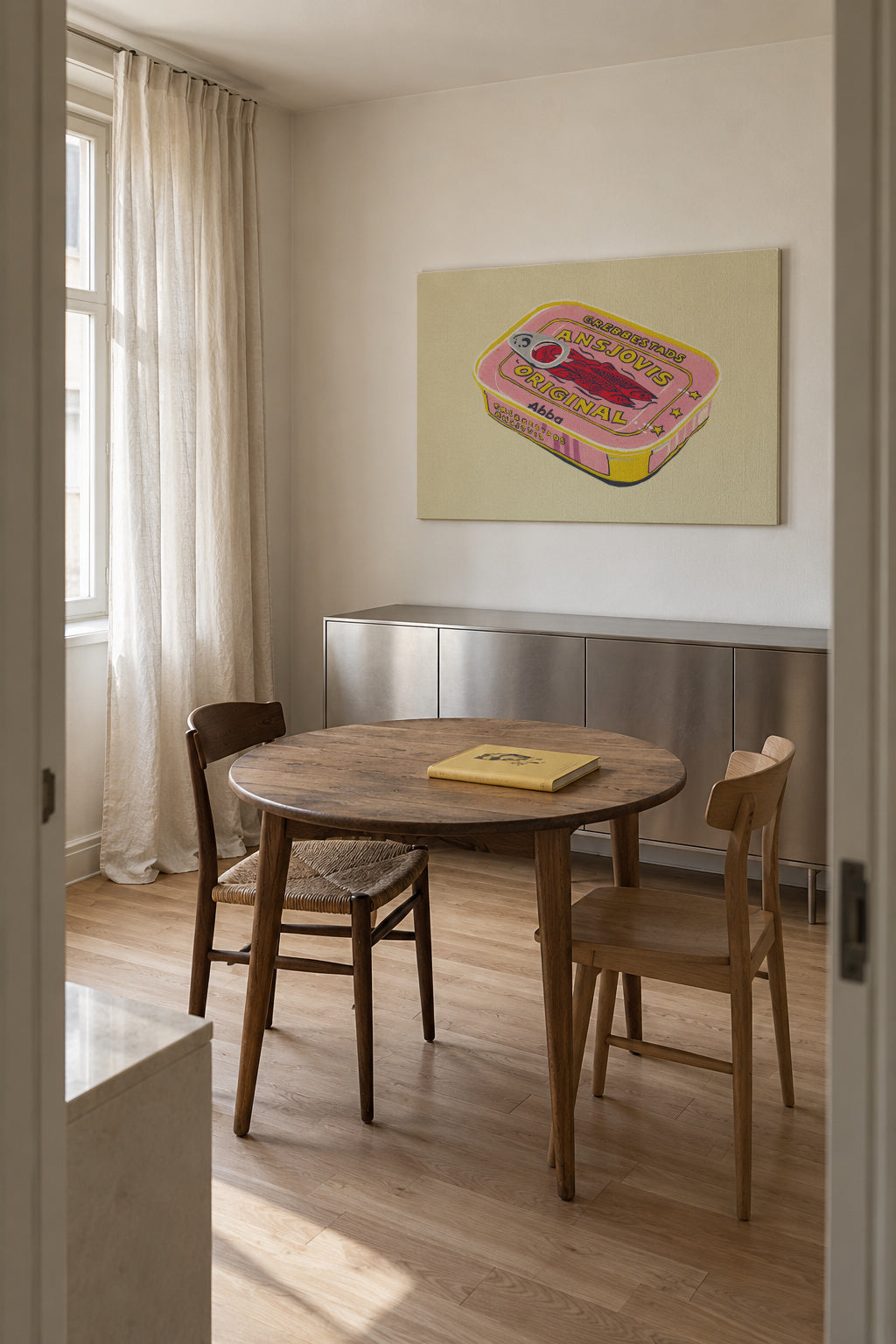 Abba Ansjovis - Unframed canvas in an interior