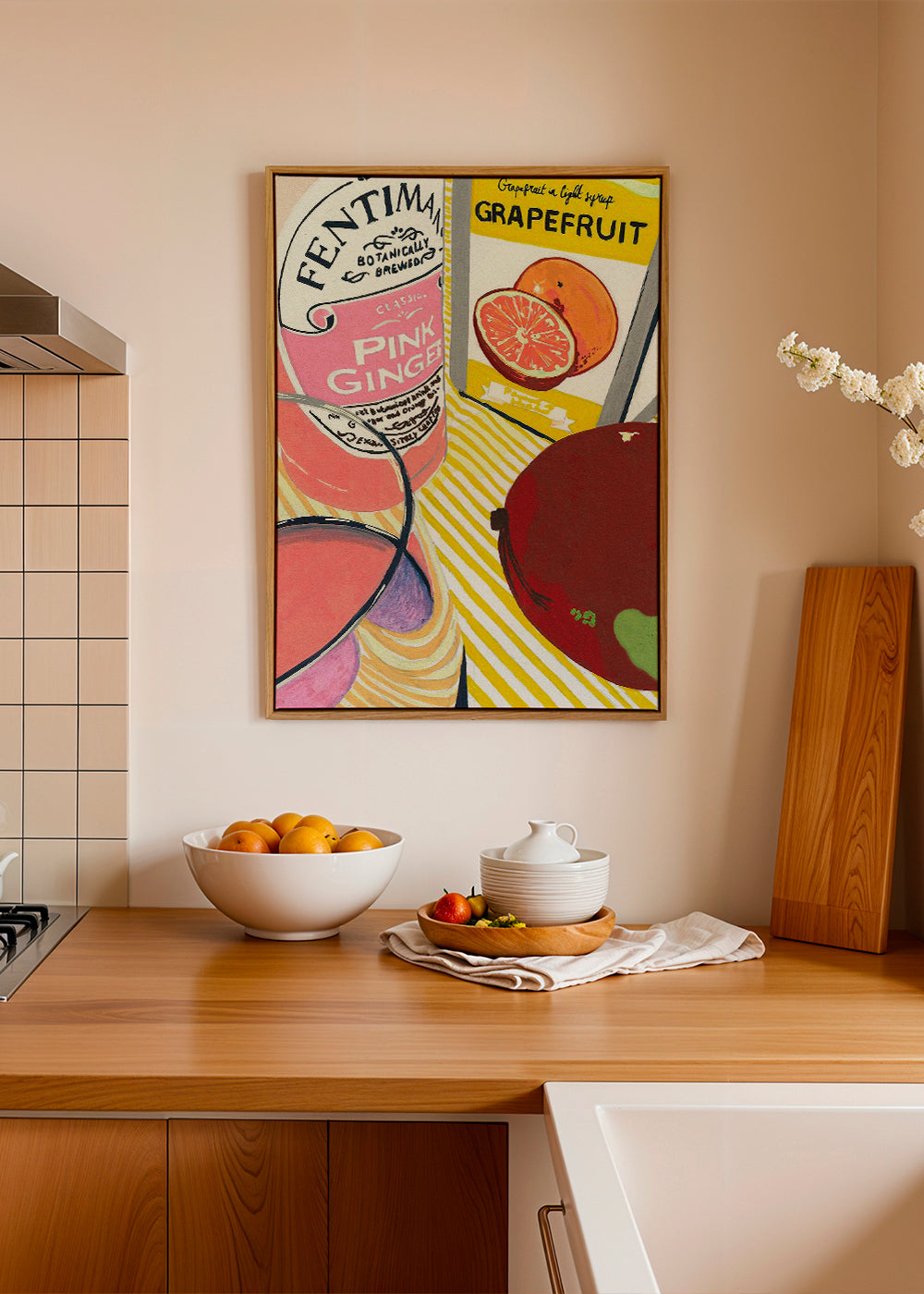 Obraz do kuchyně Pink Ginger grep ilustrace