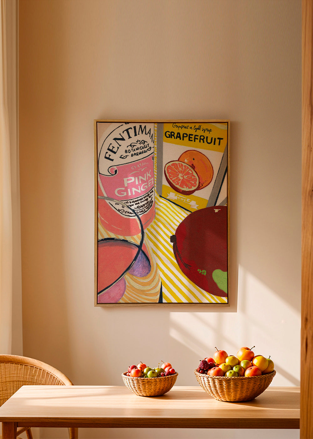 Obraz do kuchyně Pink Ginger grep ilustrace