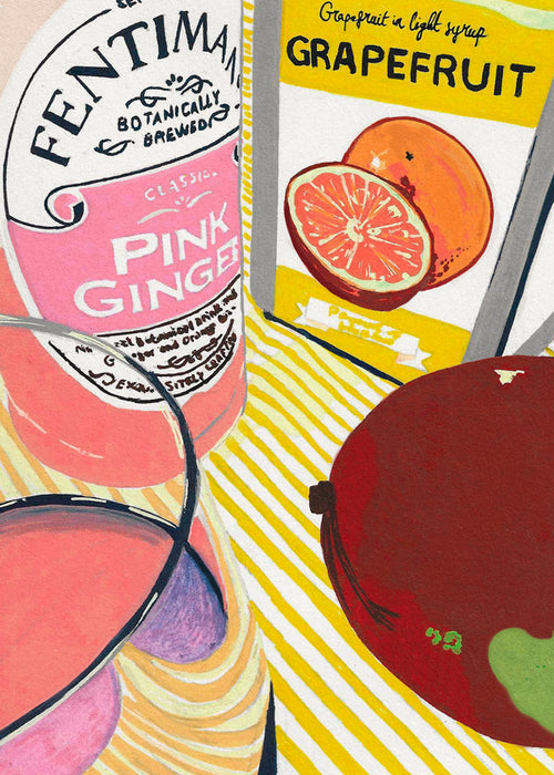 Obraz do kuchyně Pink Ginger grep ilustrace