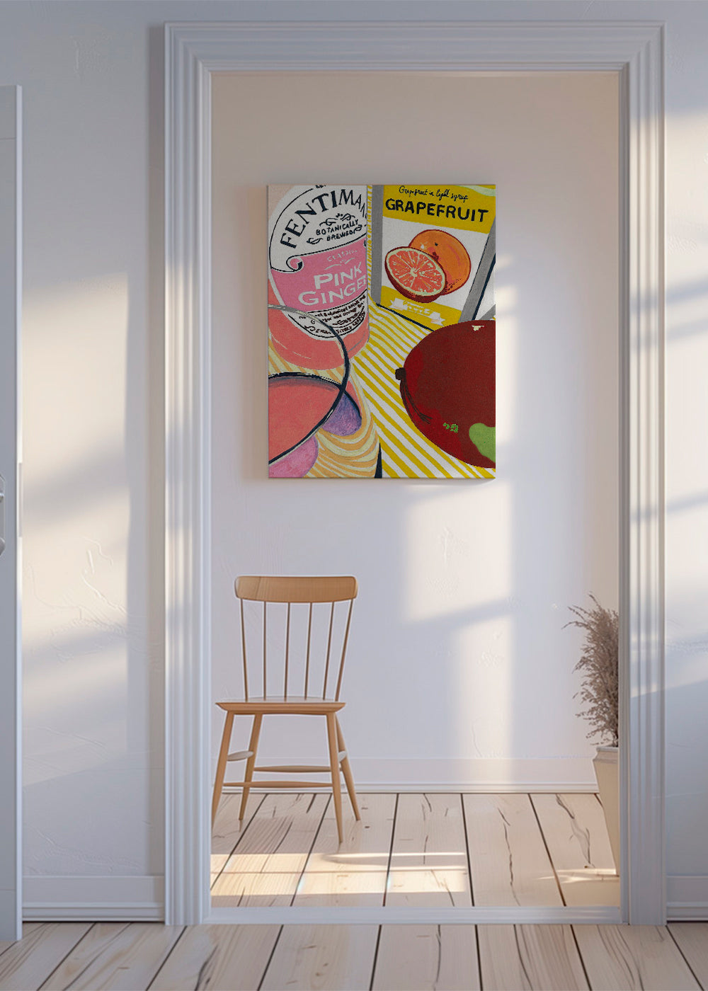Obraz do kuchyně Pink Ginger grep ilustrace