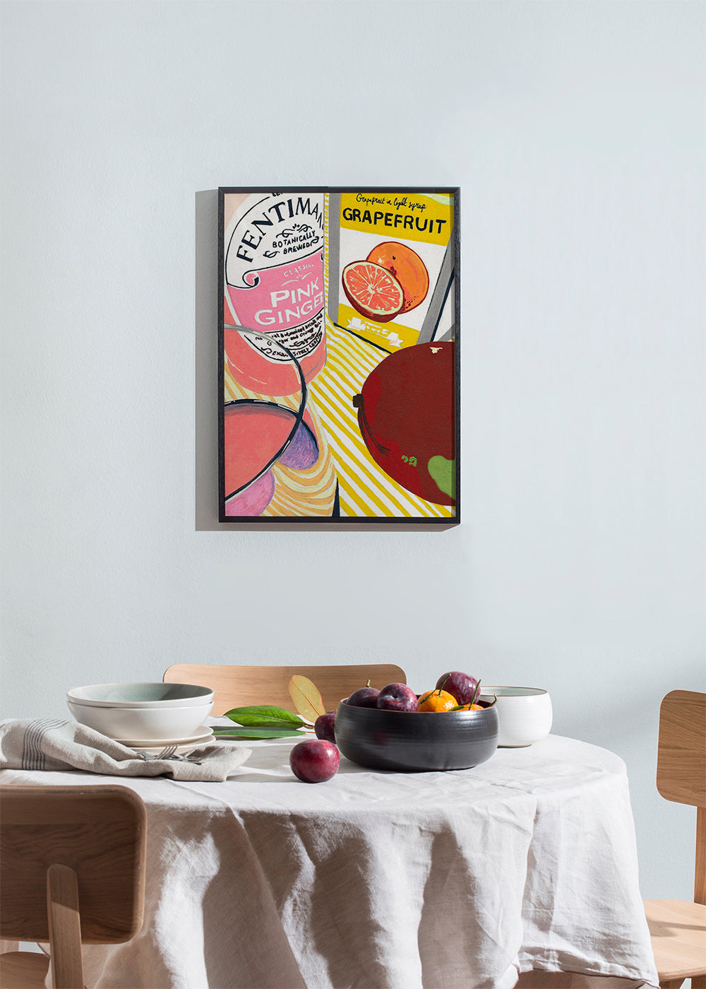Obraz do kuchyně Pink Ginger grep ilustrace