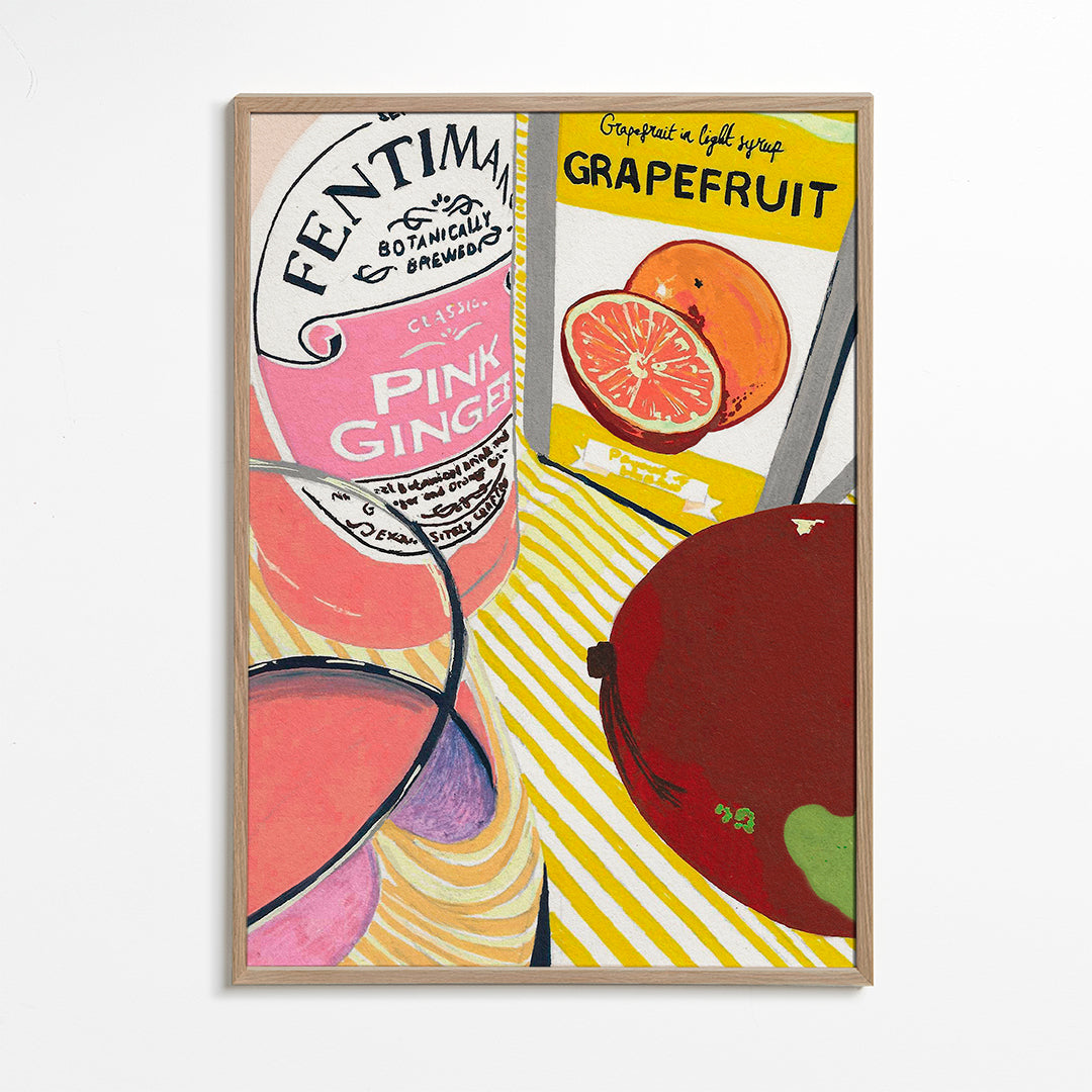 Obraz do kuchyně Pink Ginger grep ilustrace