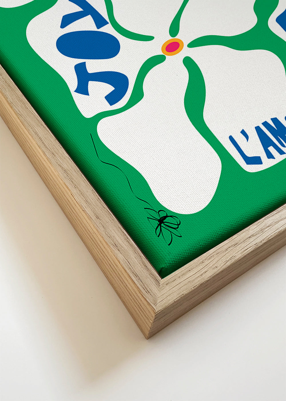 Květinová typografická ilustrace v zelené