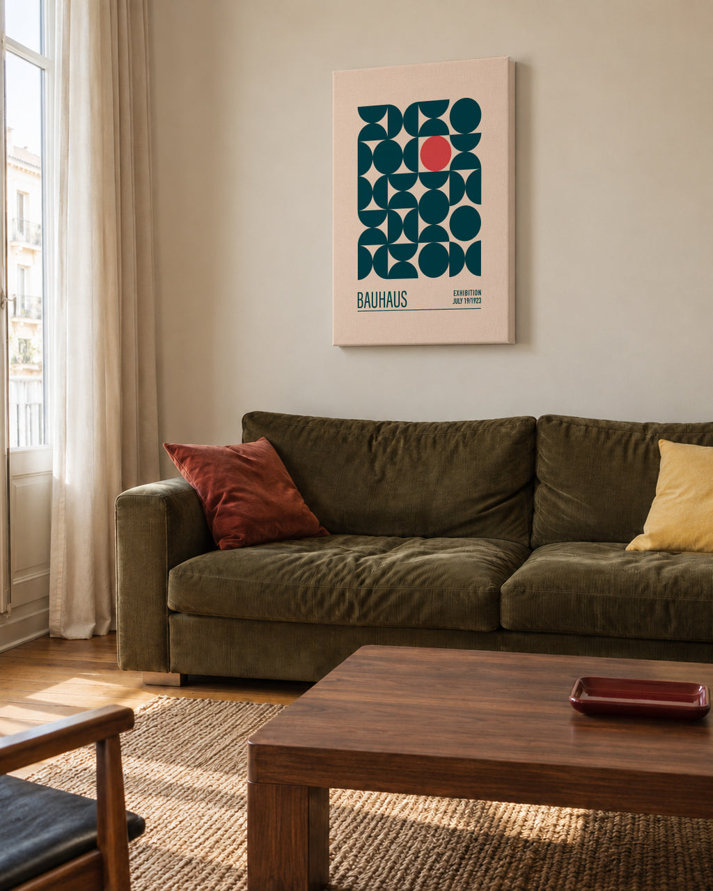 Bauhaus Mavi Kureler - Unframed canvas in an interior