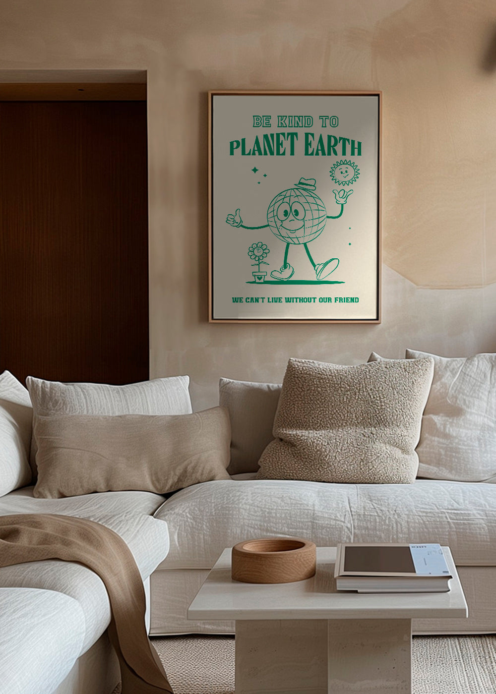 Ilustrace planety s ekologickým poselstvím