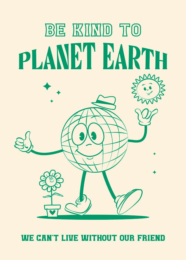 Ilustrace planety s ekologickým poselstvím